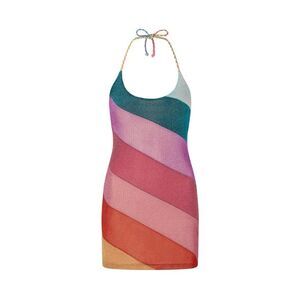 NWT Kurt Geiger Rainbow Striped Swim Coverup